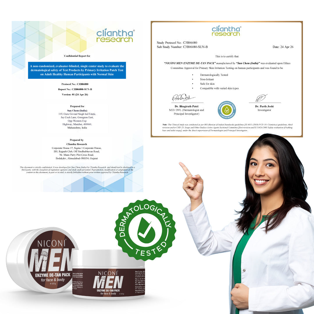 🔥 Buy 1 Get 1 FREE – Niconi Men Enzyme De-Tan Pack (300g Each)