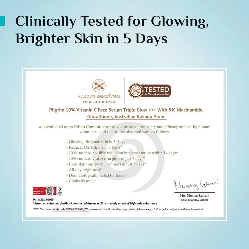 Combo Pilgrim 10% Vitamin C Face Serum Pakistan - Glowing Brighter Skin in 5 Days | Reduces Dark Spots | Men & Women