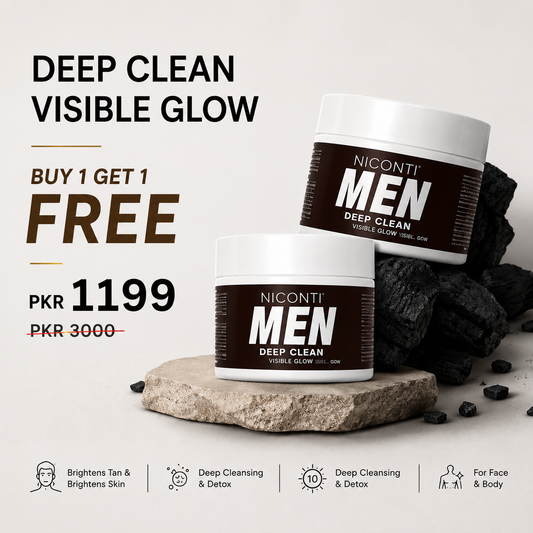 🔥 Buy 1 Get 1 FREE – Niconi Men Enzyme De-Tan Pack (300g Each)